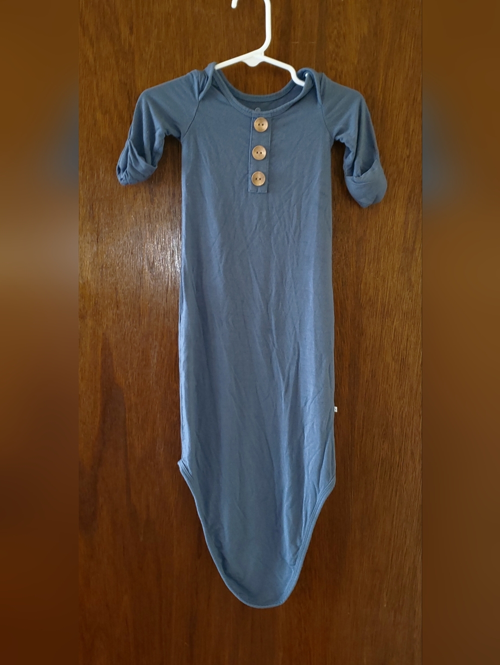 Caden Lane STEEL BLUE BAMBOO BABY KNOT GOWN Sz 7-14 Pounds